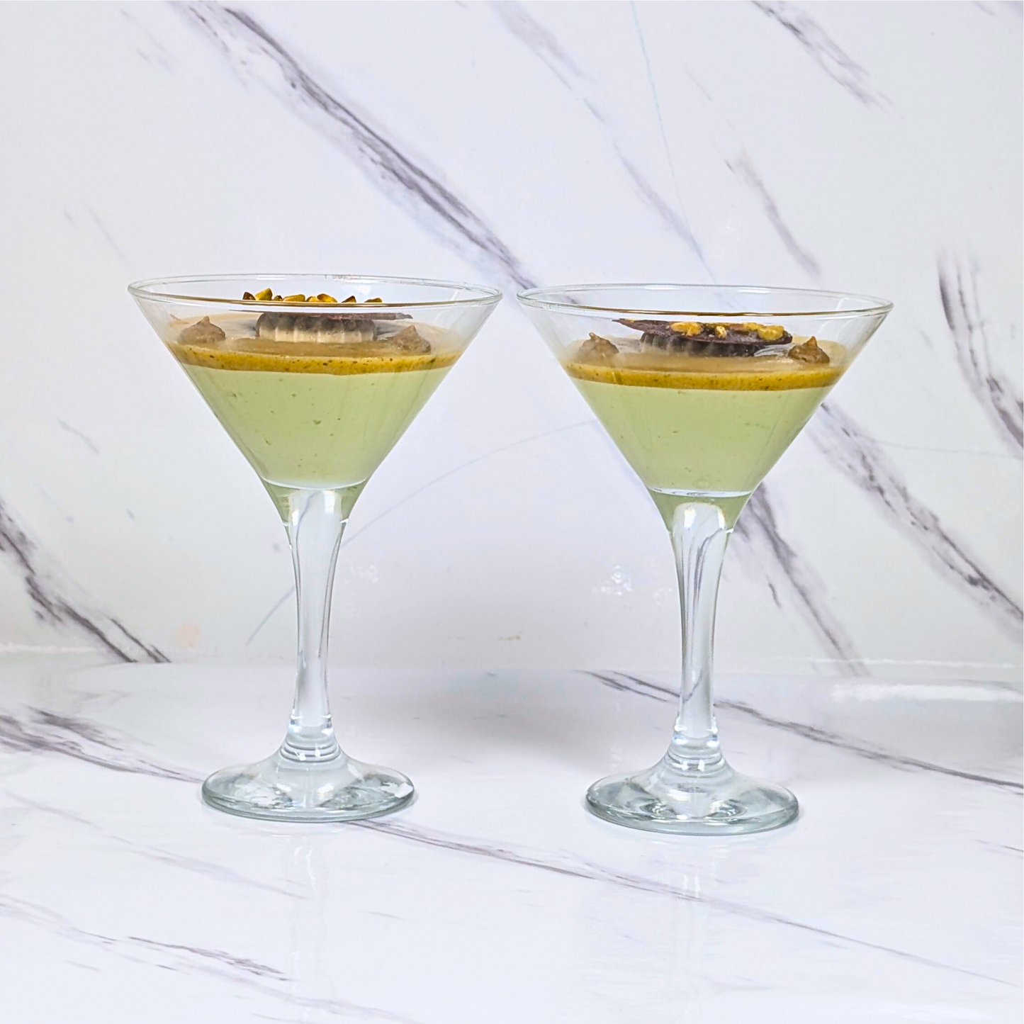 Pistachio Praline Martini Glasses