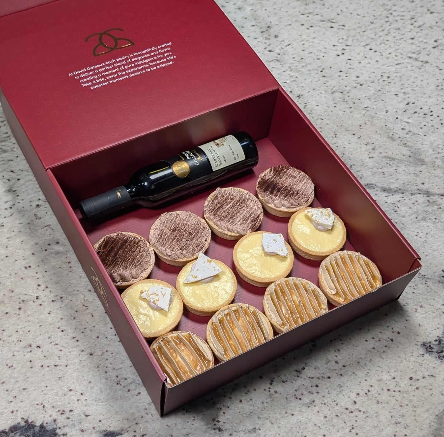 Variety Tartlets with Wine Bottle