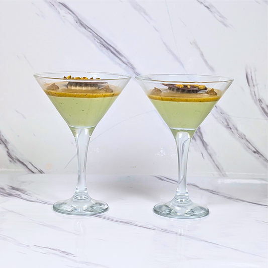 Pistachio Praline Martini Glasses