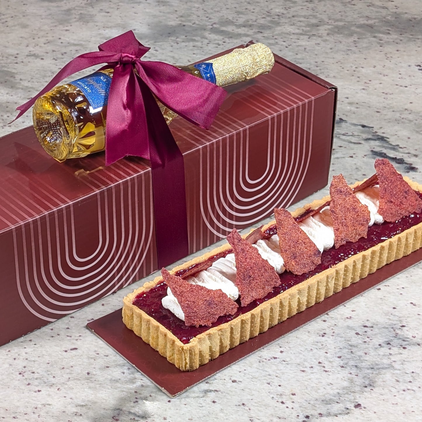 Tart with Wine Bottle